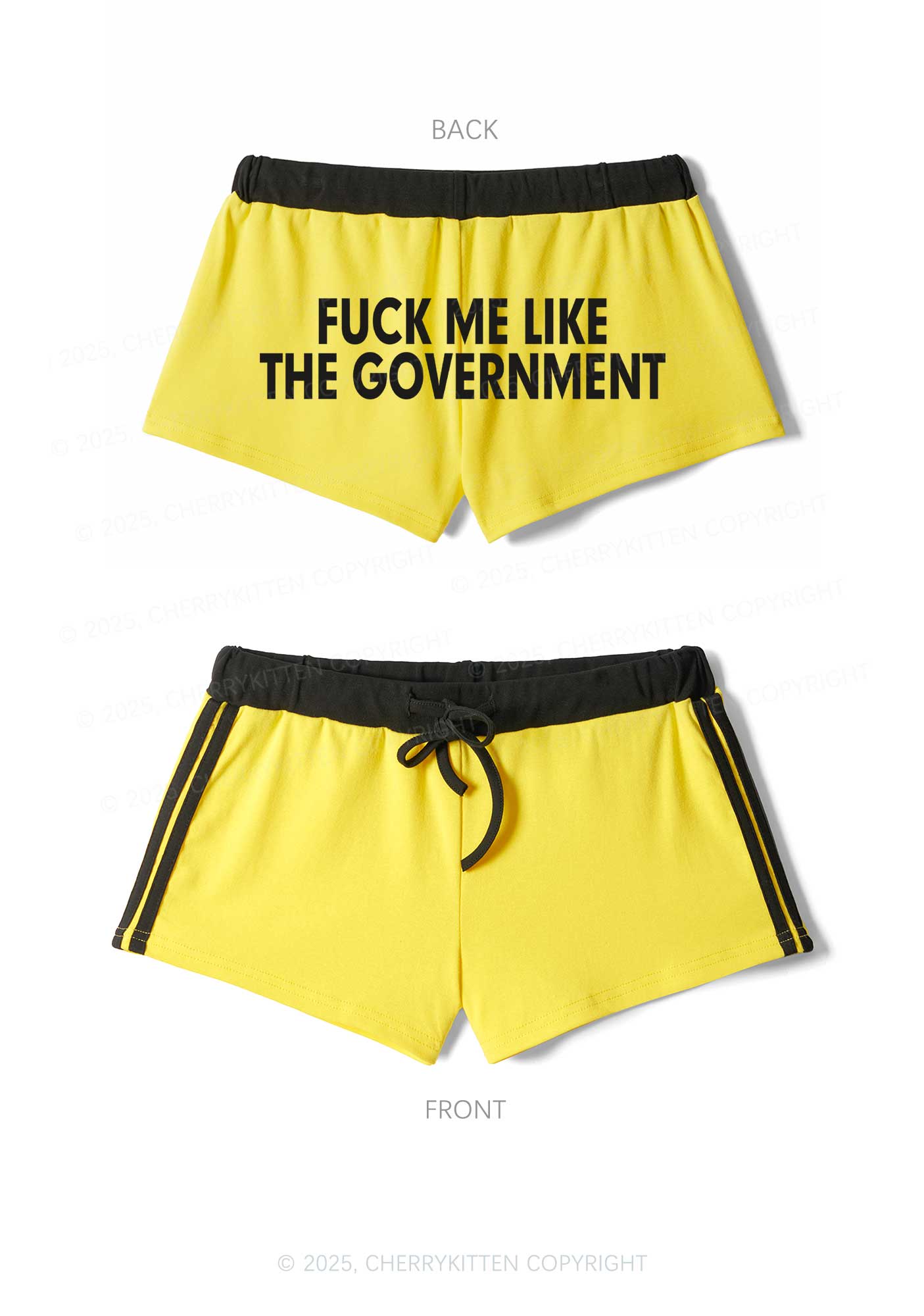 Fxxk Me Y2K Drawstring Mini Shorts Cherrykitten