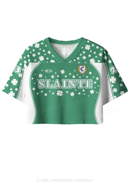 Custom Slainte St Patricks Y2K Crop Sport Jersey Shirts Cherrykitten