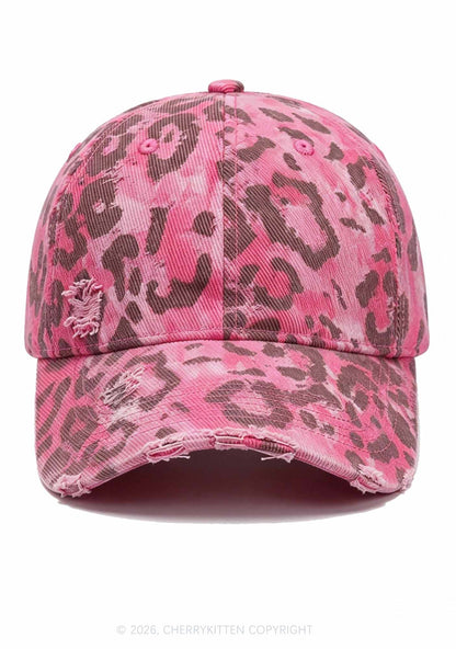 Pink Leopard Y2K Baseball Cap Cherrykitten