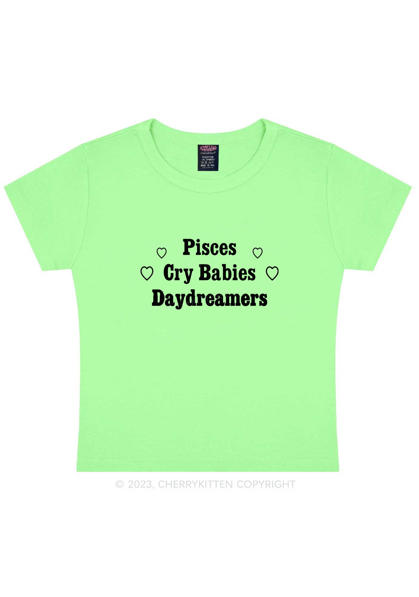 Pisces Cry Babies Daydreamers Y2K Baby Tee Cherrykitten