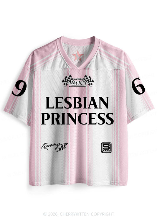 Pale Pink Lesbian Princess Pride Y2K Sport Jersey Shirts Cherrykitten