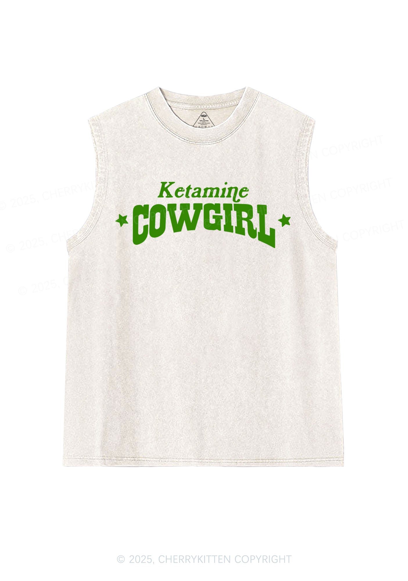 K Star Cowgirl Y2K Washed Muscle Tank Cherrykitten