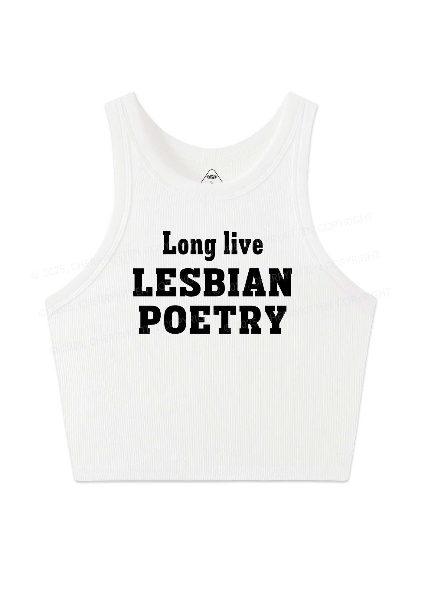 Lesbian Poetry Pride Y2K Crop Tank Top Cherrykitten