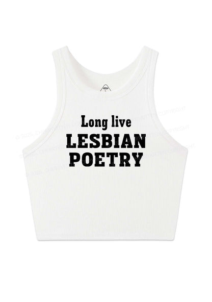 Lesbian Poetry Pride Y2K Crop Tank Top Cherrykitten
