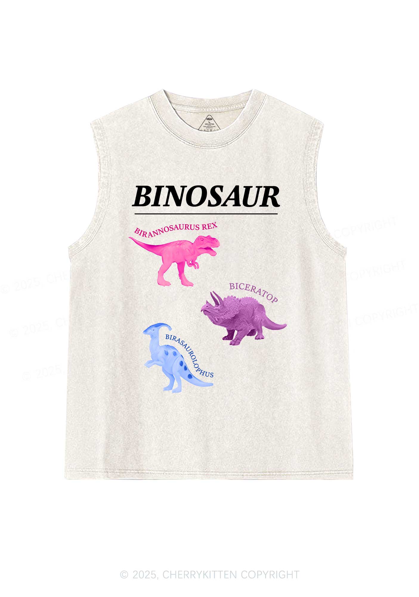 Binosaur Pride Y2K Washed Muscle Tank Cherrykitten