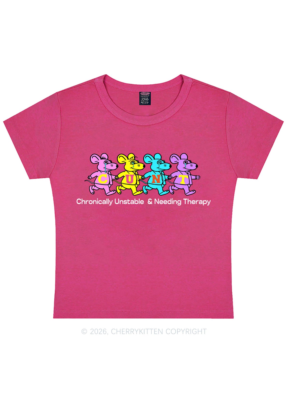 Chronically Unstable Needing Therapy Y2K Baby Tee Cherrykitten