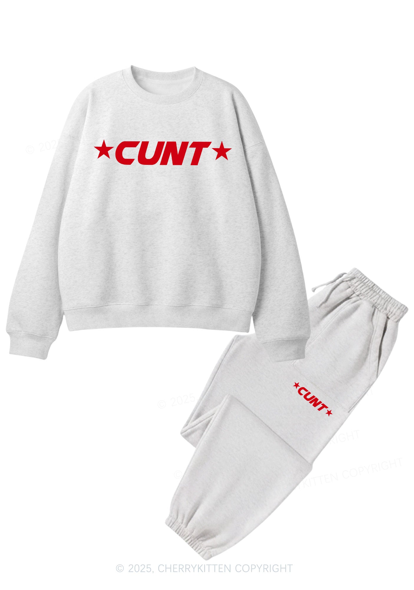 Star Count Y2K Fleece Sweatshirts Set Cherrykitten
