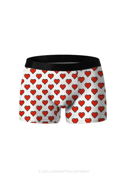 Red Heart Y2K Print Men Boxer Briefs Cherrykitten