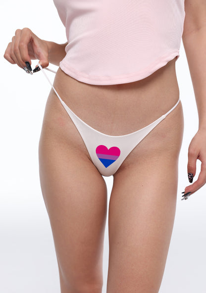 Bisexual Heart Pride Y2K Bikini String Thong Cherrykitten