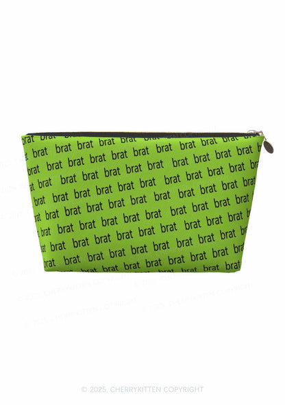 Green Brat Summer Y2K Leather Makeup Bag Cherrykitten
