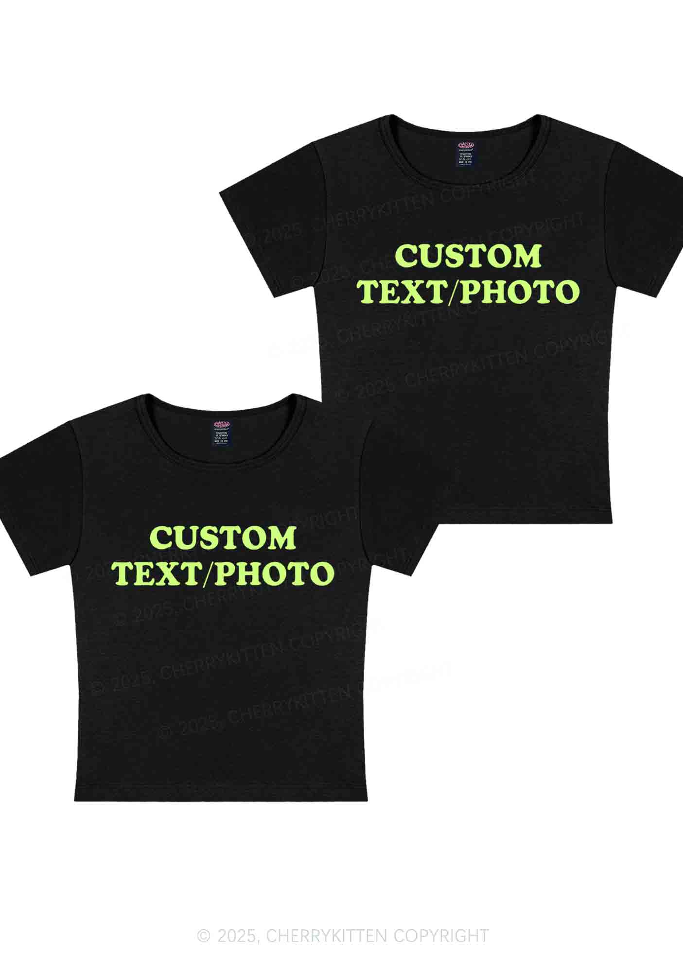 Custom Text Y2K Valentine's Day Baby Tee Cherrykitten