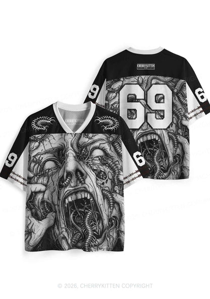 Halloween Insect On Face Y2K Sport Jersey Shirts Cherrykitten