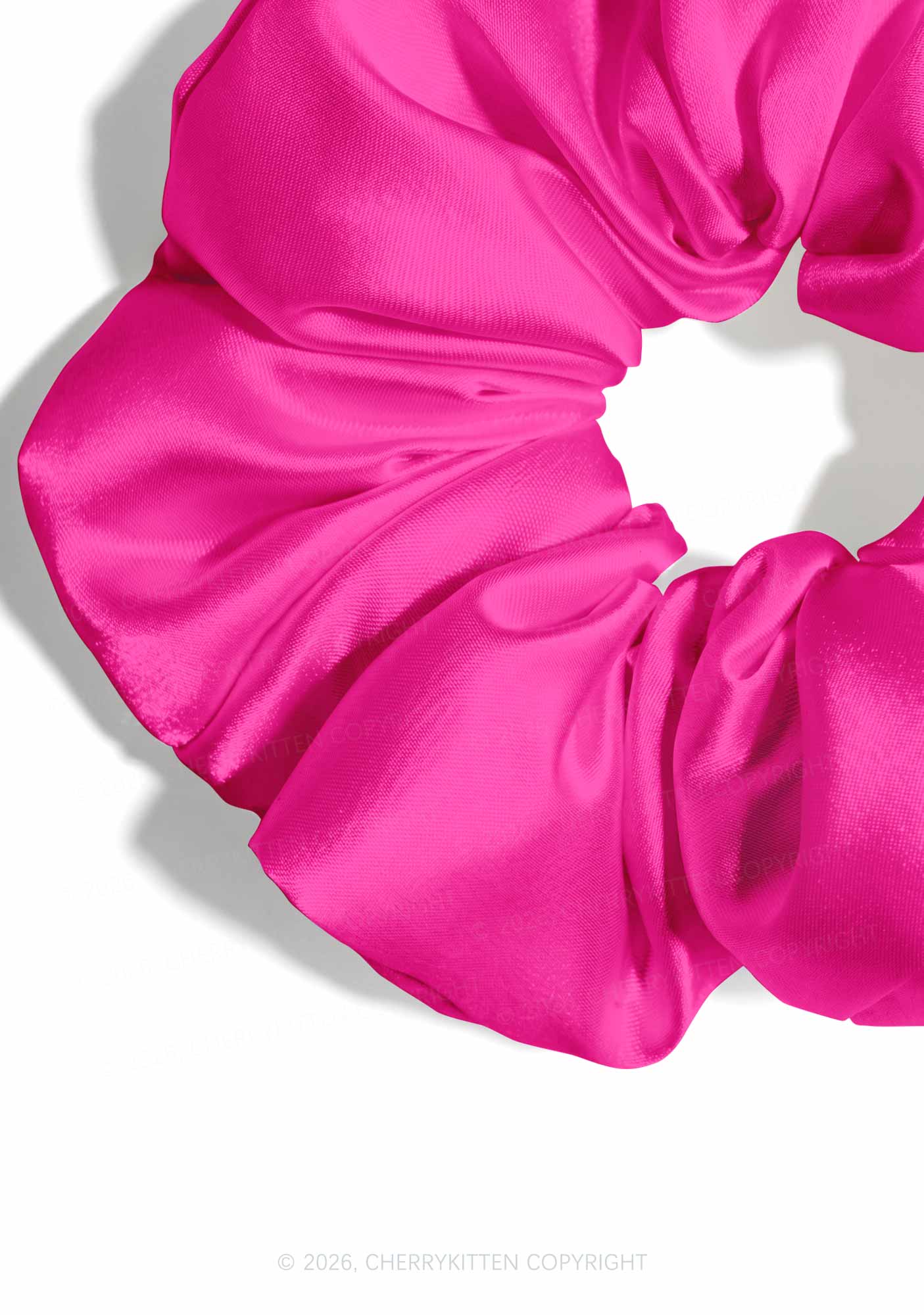 Hot Pink Plain Y2K Hair Scrunchie Cherrykitten