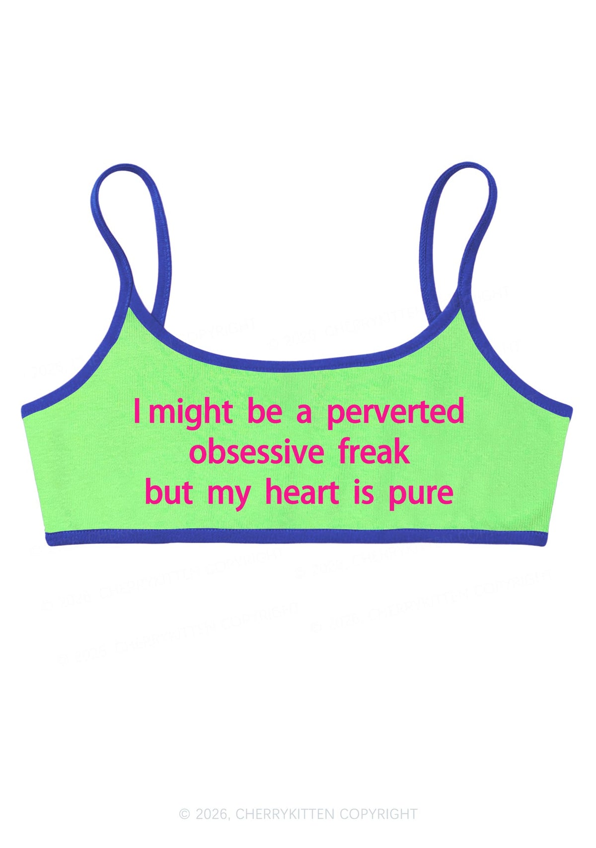 I Might Be A Perverted Obsessive Freak Y2K Super Crop Cami Cherrykitten