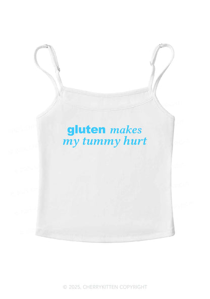 Gluten Makes Tummy Hurt Y2K Spaghetti Strap Cami Cherrykitten