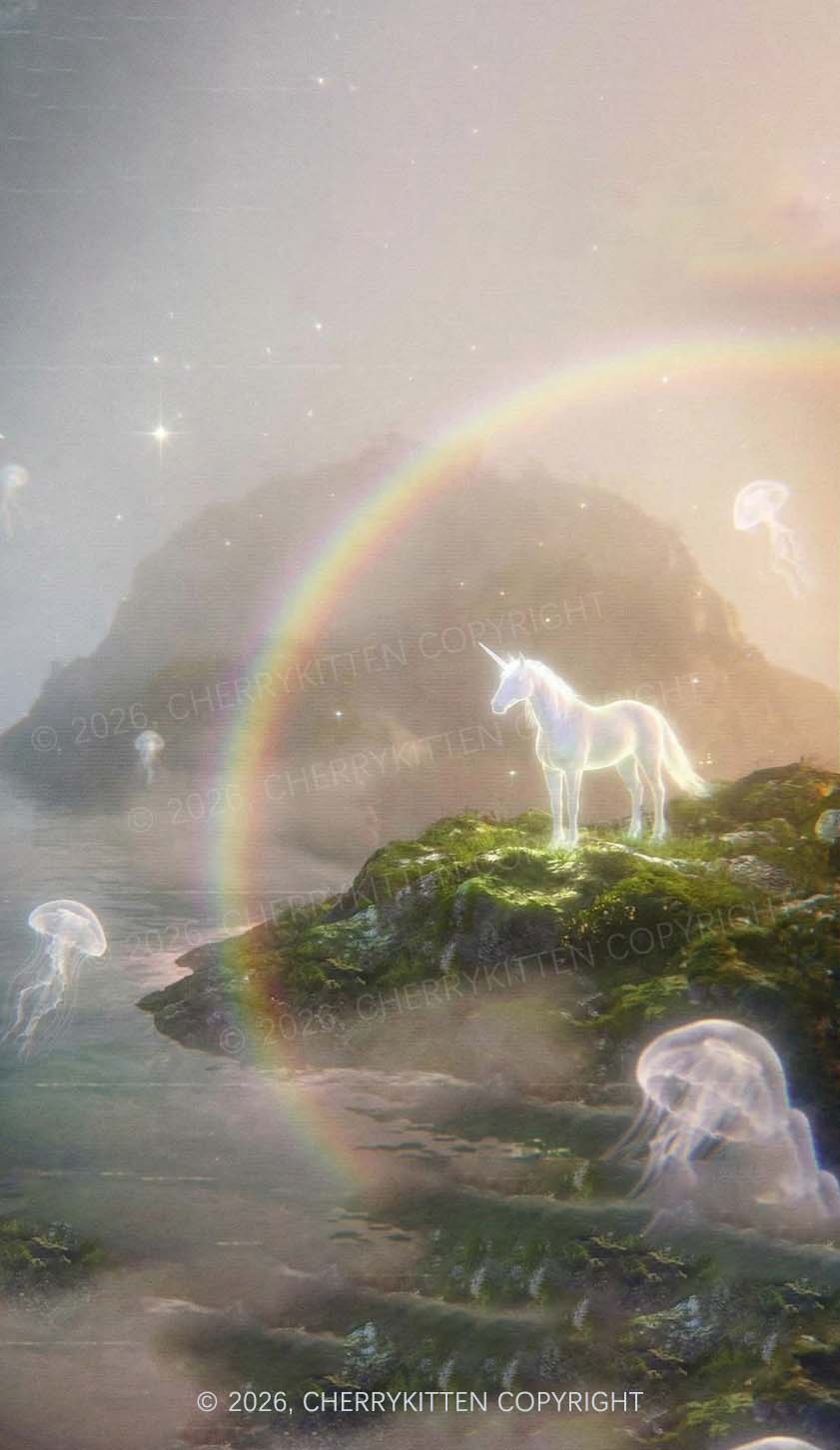 Rainbow Glowing Unicorn Y2K Phone Case Cherrykitten