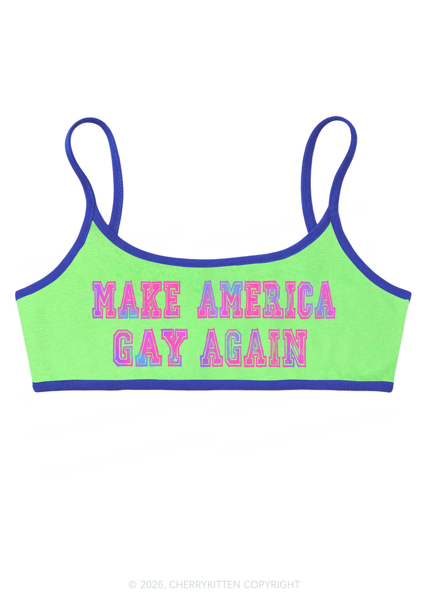 Make America Gay Again Y2K Super Crop Cami Cherrykitten