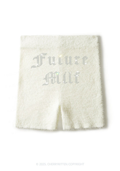 Rhinestone Future Mxxf Y2K Fluffy Shorts Cherrykitten