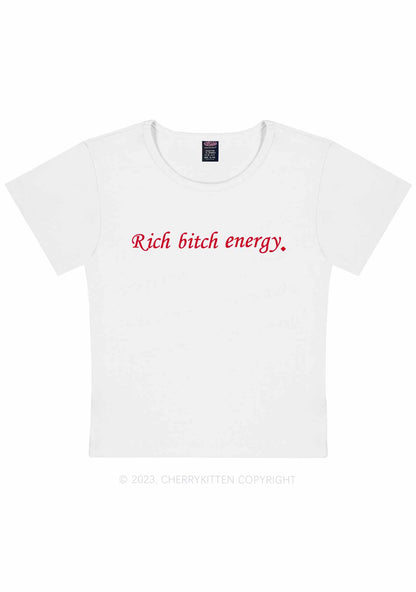 Rich Bxxch Energy Y2K Baby Tee Cherrykitten