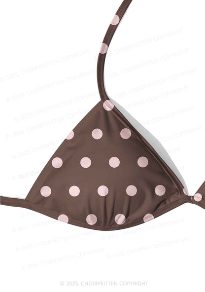 Pink Dots On Palms Y2K Print Bikini Set Cherrykitten