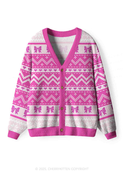 Emotional Support Bottom Pride Y2K Christmas Cardigan Knit Sweatshirt Cherrykitten