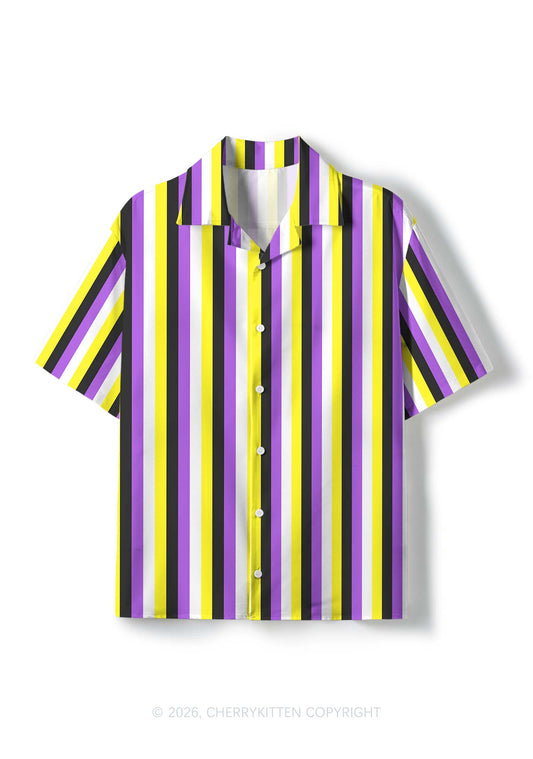 Nonbinary Flag Pride Y2K Print Shirt Cherrykitten