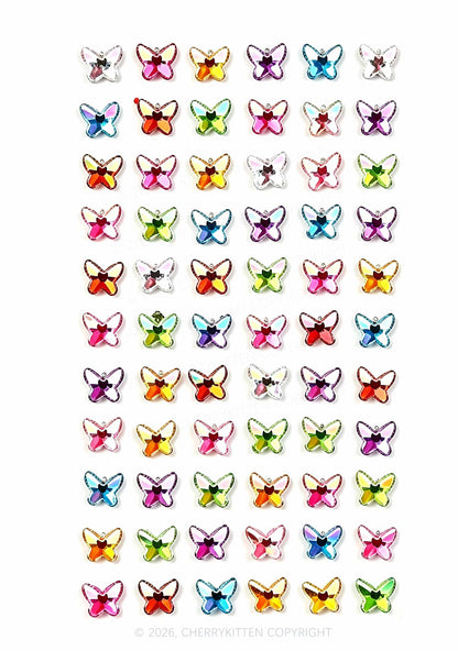 1pc Rhombus Shaped Rhinestones Y2K Face Sticker Cherrykitten