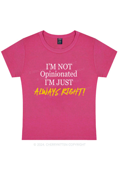 Curvy I'm Just Always Right Y2K Baby Tee Cherrykitten