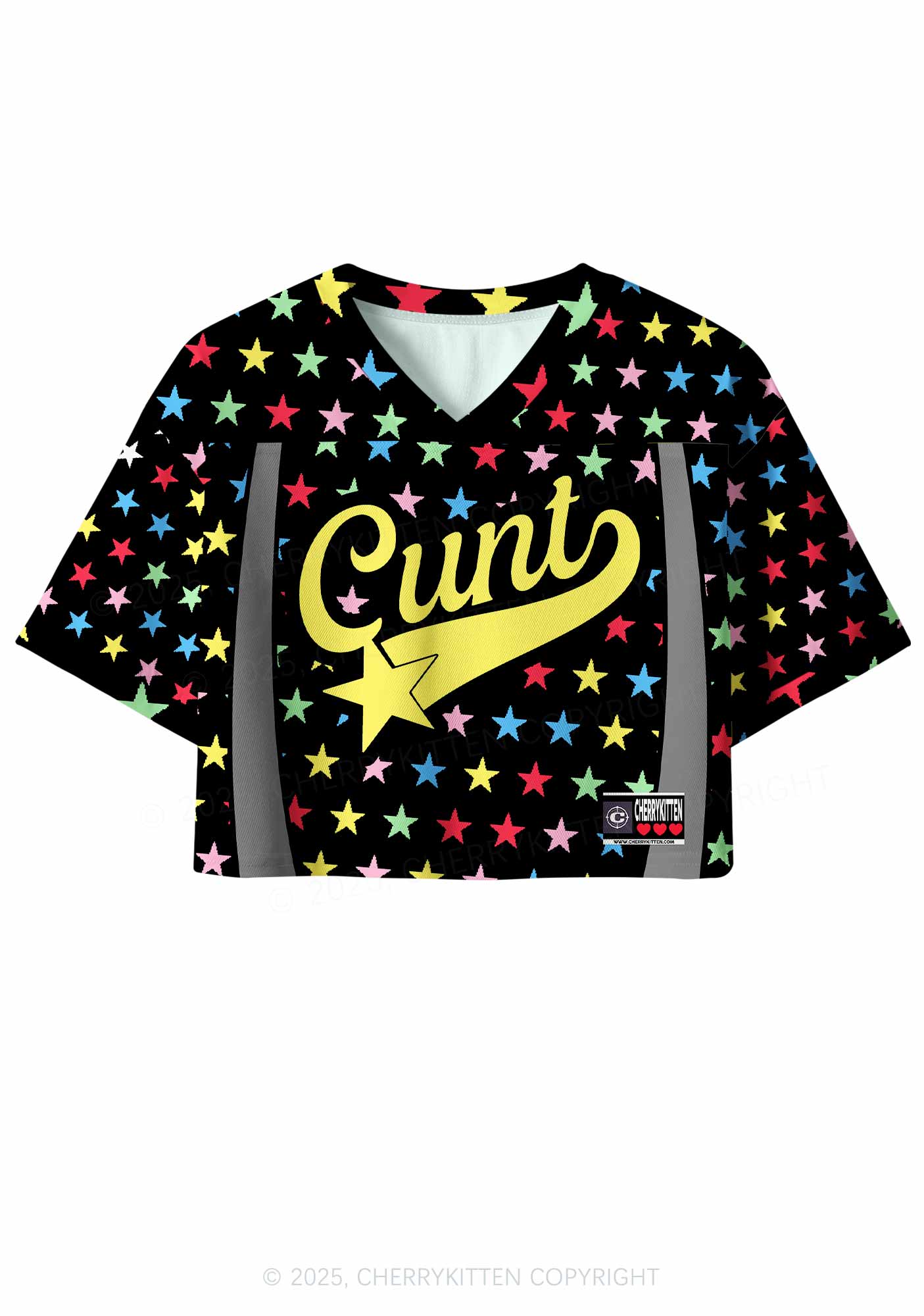 Custom Colourful Star Cxxt Y2K Crop Sport Jersey Shirts Cherrykitten