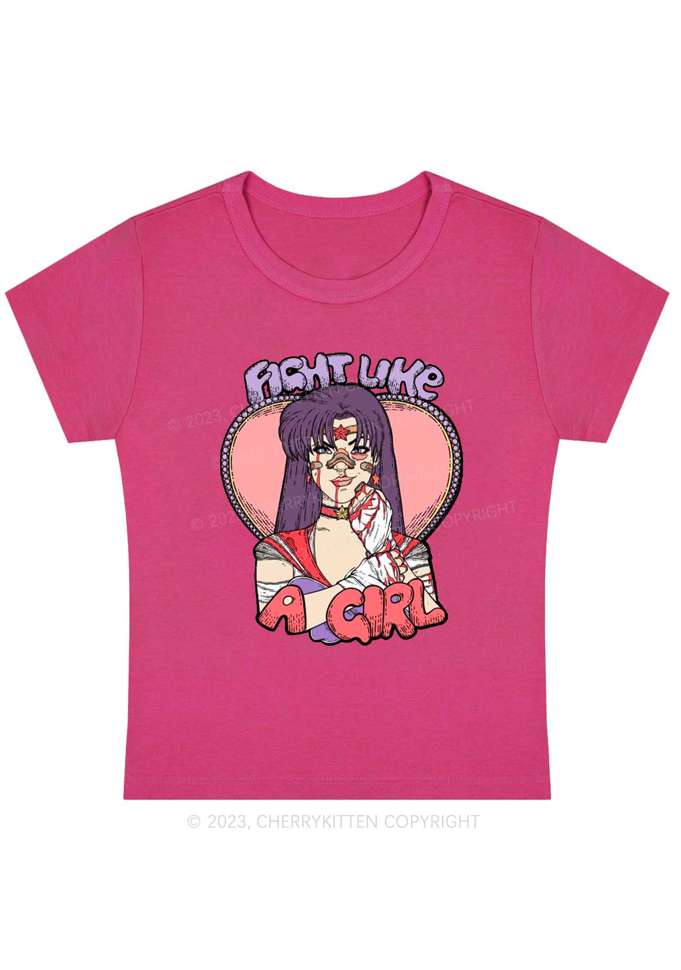 Purple Hair Girl Halloween Y2K Baby Tee Cherrykitten