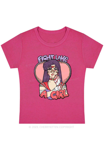 Purple Hair Girl Halloween Y2K Baby Tee Cherrykitten