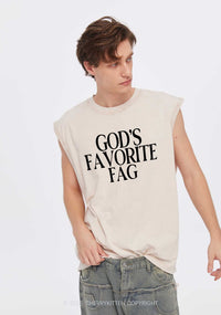 Gods Favorite Fag Pride Y2K Washed Muscle Tank Cherrykitten