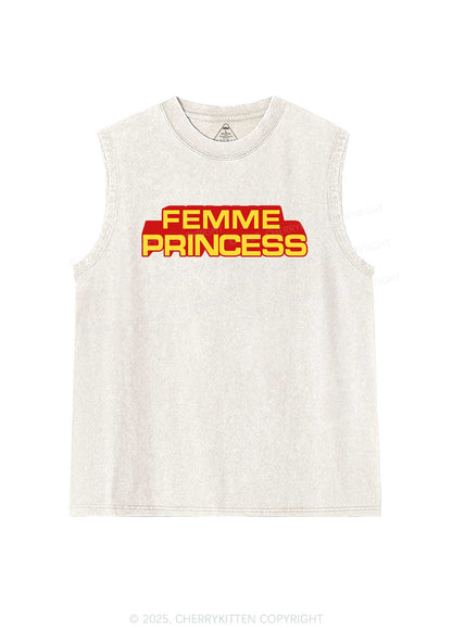 Femme Princess Pride Y2K Washed Muscle Tank Cherrykitten