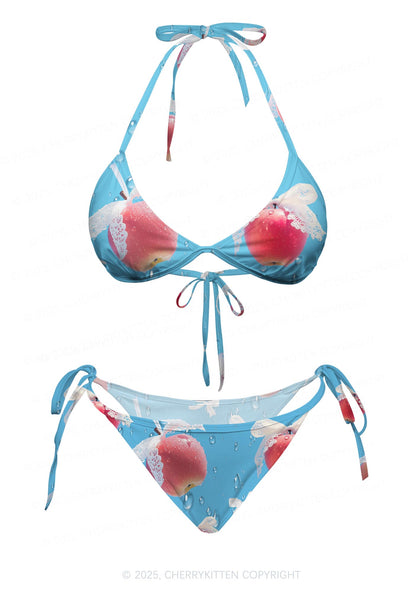 Lace Apple Y2K Print Bikini Set Cherrykitten