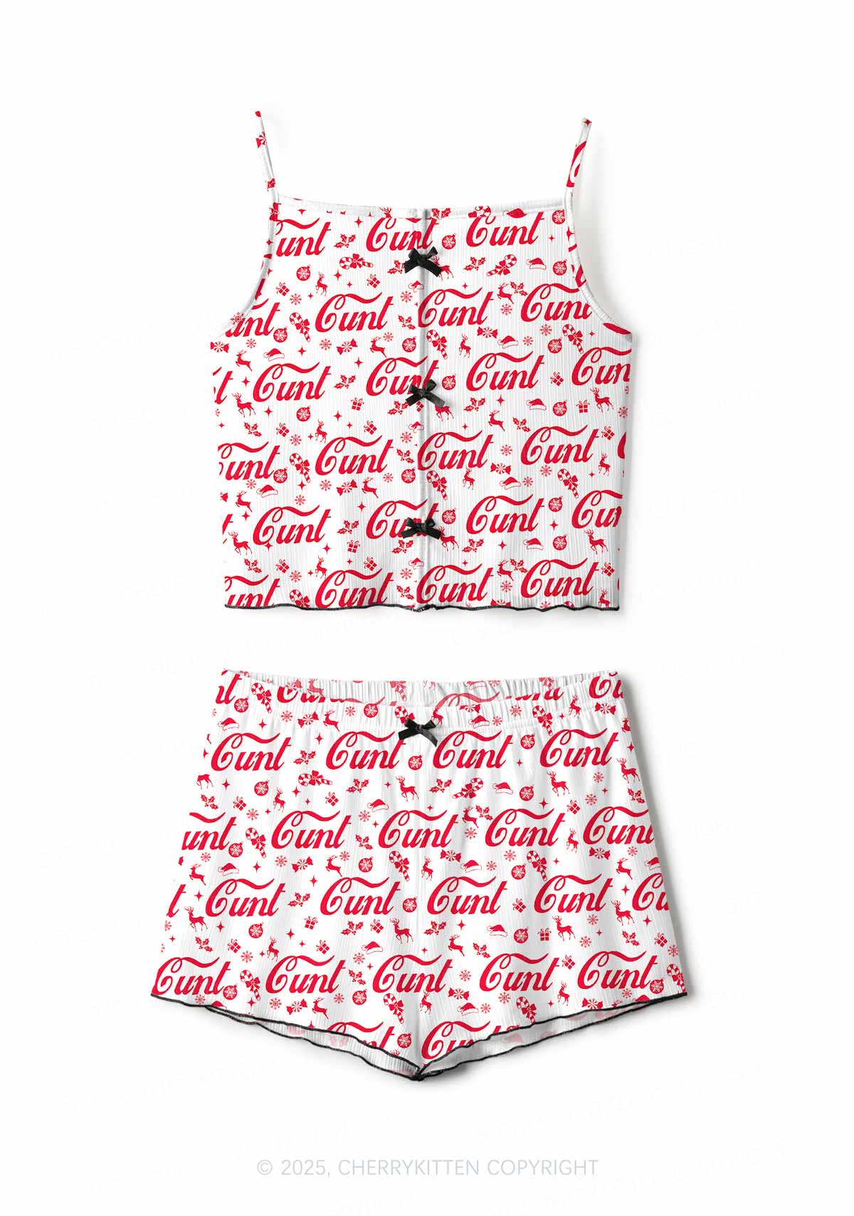 Christmas Cxxt Y2K Print Cami Shorts Pajama Set Cherrykitten