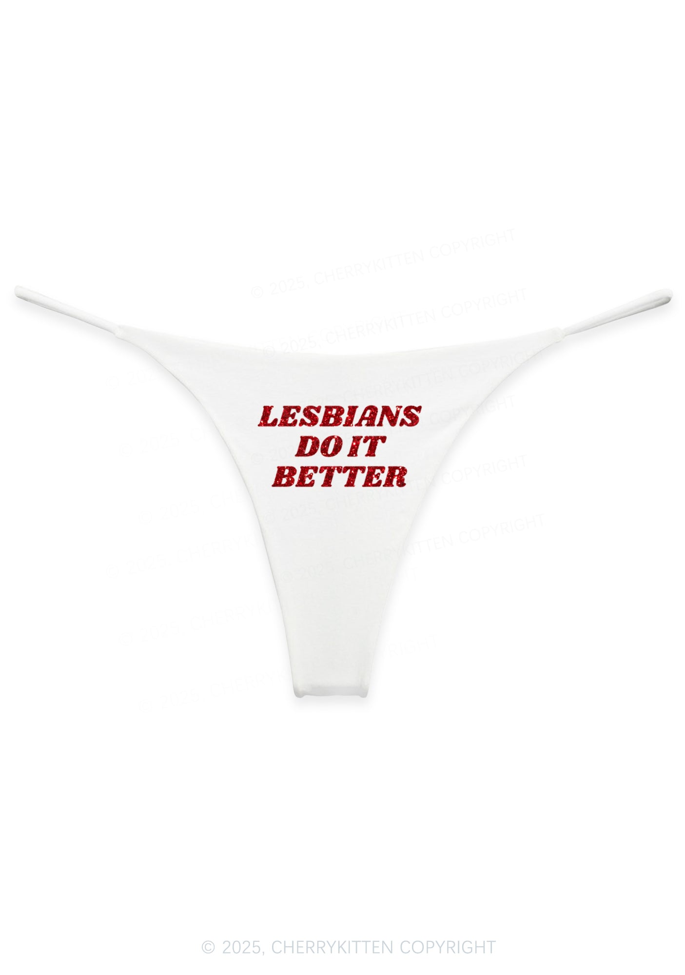 Glitter Lesbians Do It Better Pride Y2K Bikini String Thong Cherrykitten