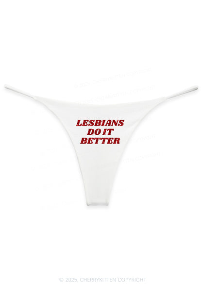 Glitter Lesbians Do It Better Pride Y2K Bikini String Thong Cherrykitten