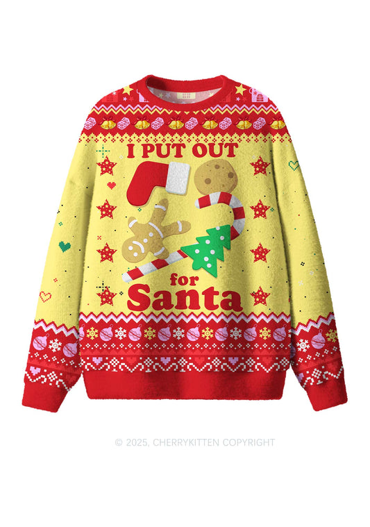 Put Out For Santa Y2K Christmas Knit Sweatshirt Cherrykitten