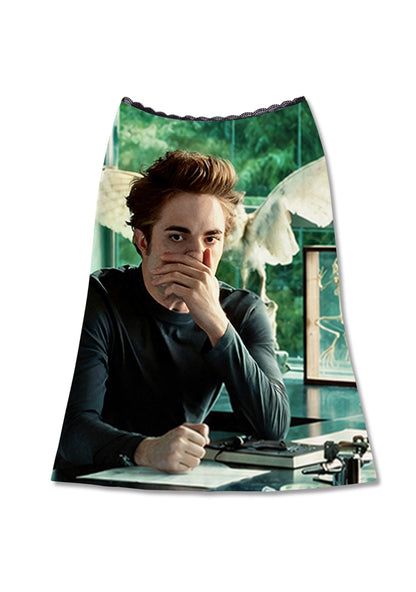 Vampire Boy Y2K Print Midi Skirt Cherrykitten