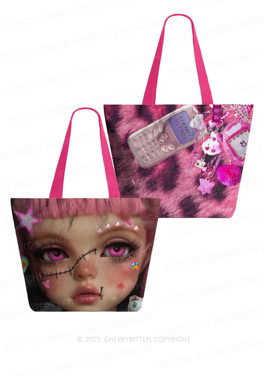 Pink Doll Y2K Tyvek Tote Bags Cherrykitten