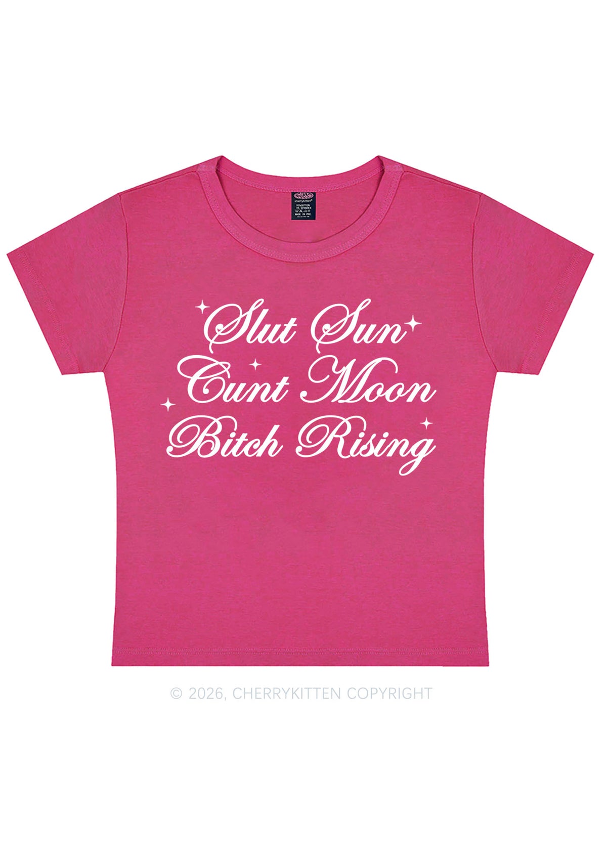 Slxt Sun Cxxt Moon Bxtch Rising Y2K Baby Tee Cherrykitten