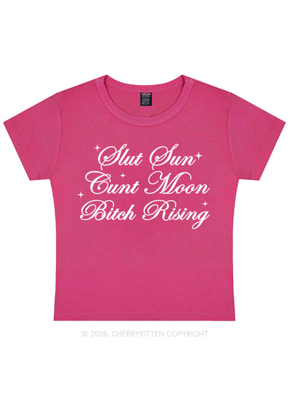 Slxt Sun Cxxt Moon Bxtch Rising Y2K Baby Tee Cherrykitten