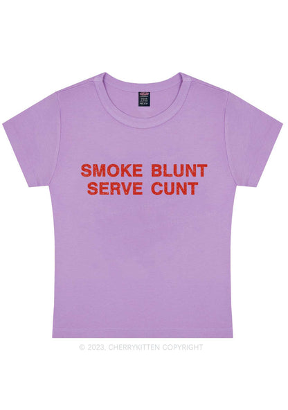Curvy Smoke Blunt Y2K Baby Tee Cherrykitten