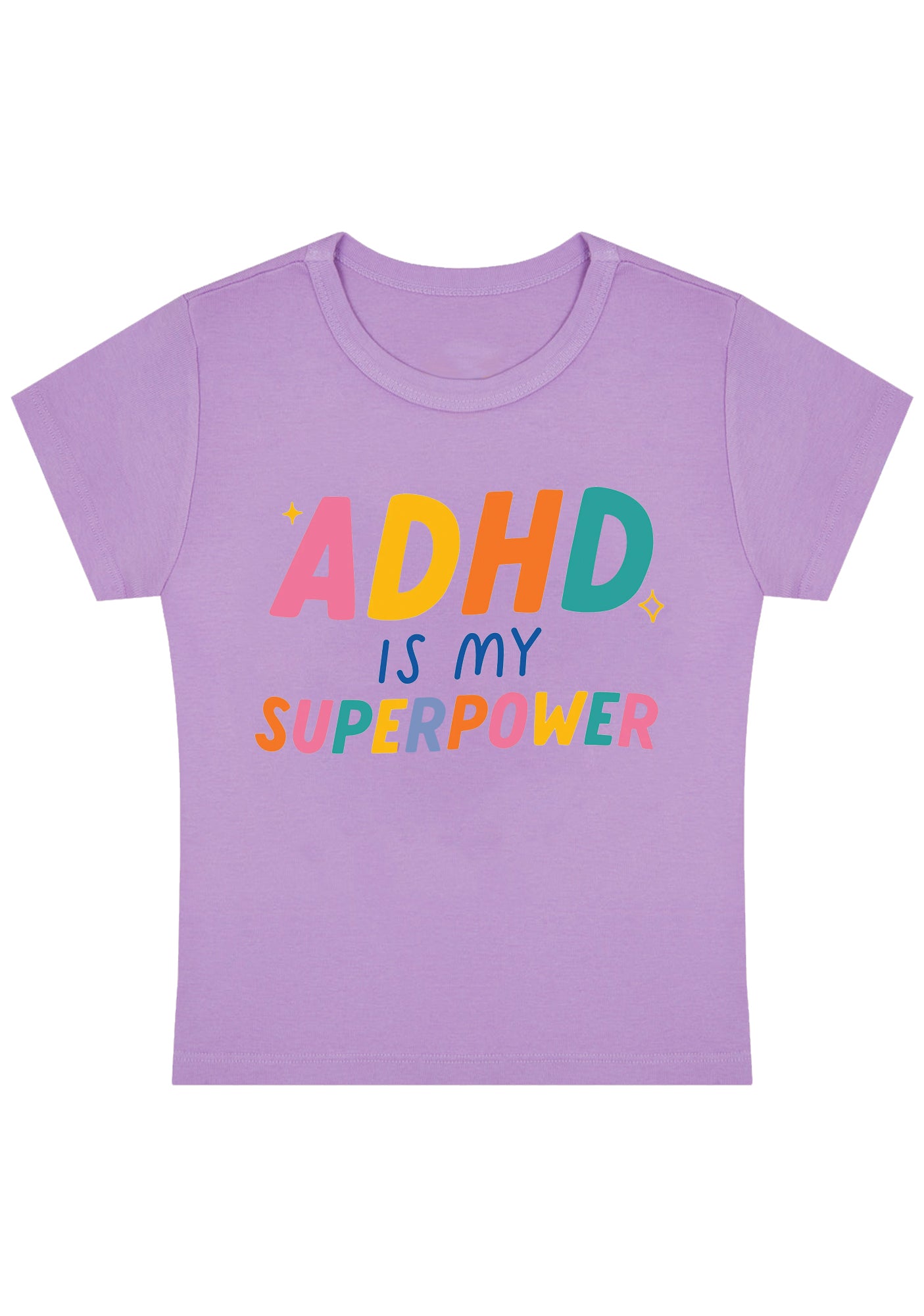 ADHD Is My Superpower Y2K Baby Tee