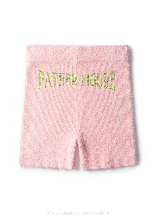 Rhinestone Father Figure Y2K Fluffy Shorts Cherrykitten
