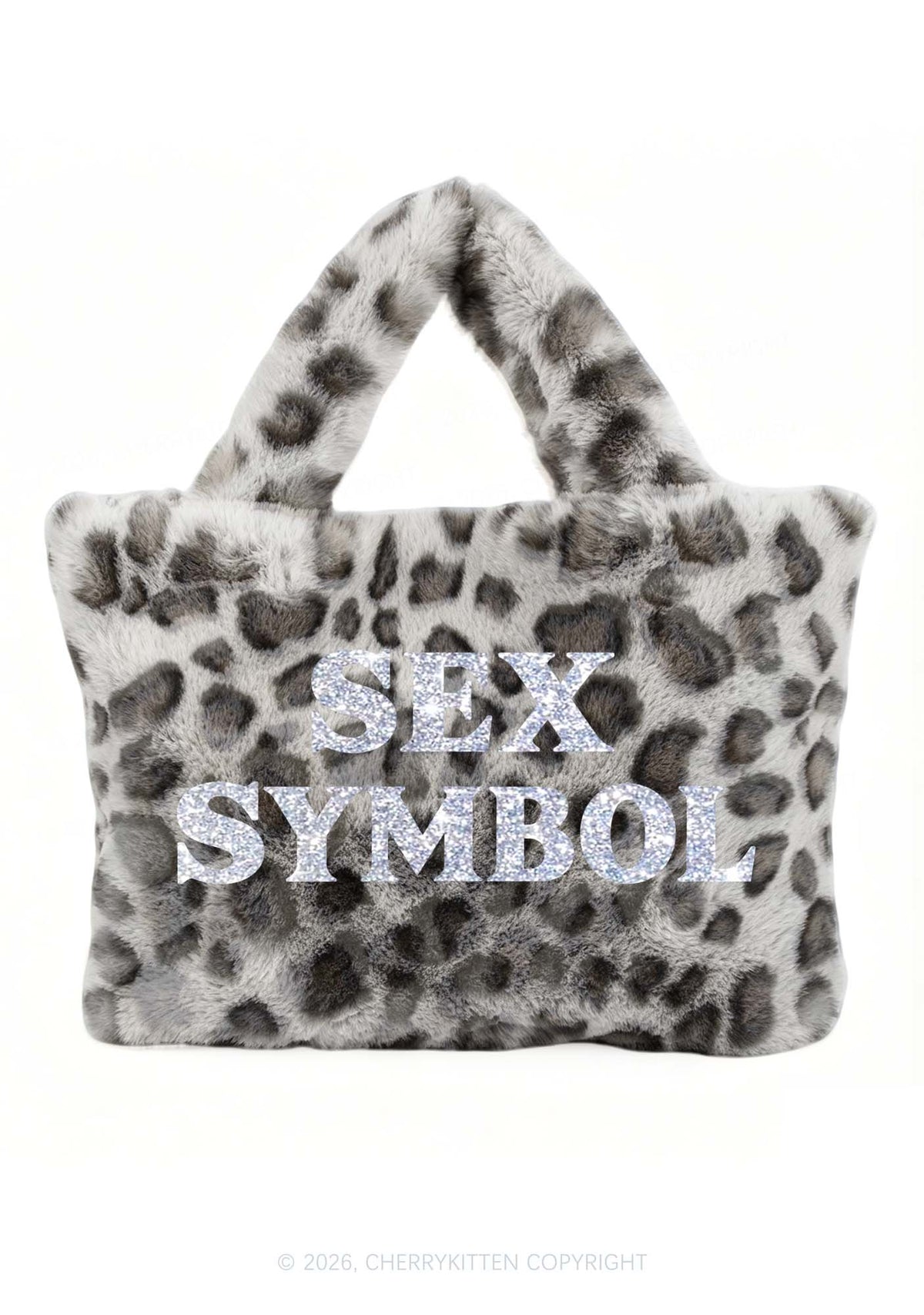 Glitter Sx Symbol Y2K Plush Leopard Handbag Cherrykitten