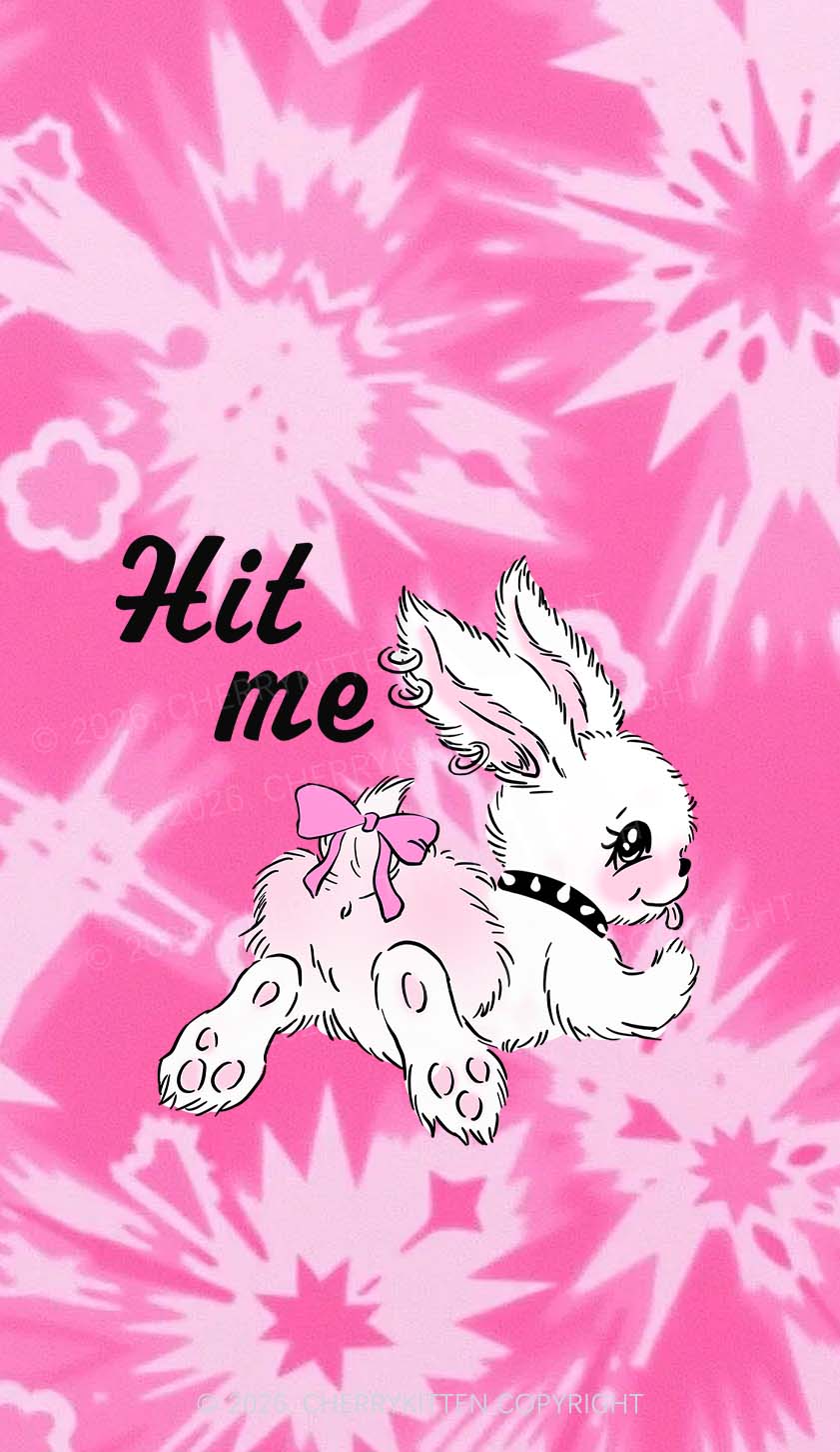 Hit Me White Bunny Y2K Phone Case Cherrykitten