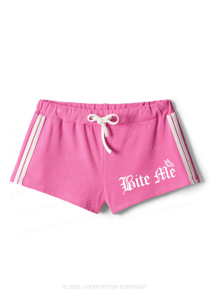 Bite Me Y2K Drawstring Mini Shorts Cherrykitten