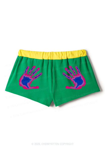 Bisexual Thermal Hands Pride Y2K Drawstring Mini Shorts Cherrykitten