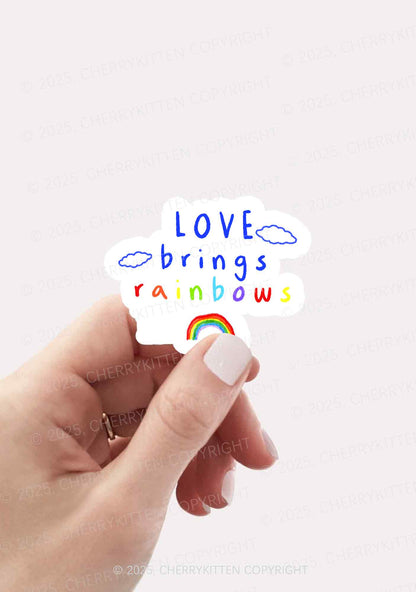 Love Brings Rainbows Pride 1Pc Y2K Sticker Cherrykitten